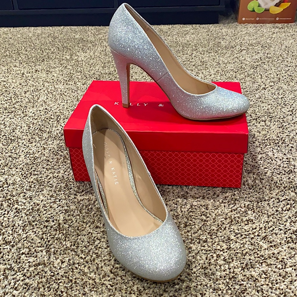Kelly & Katie Silver Glittery High Heels
